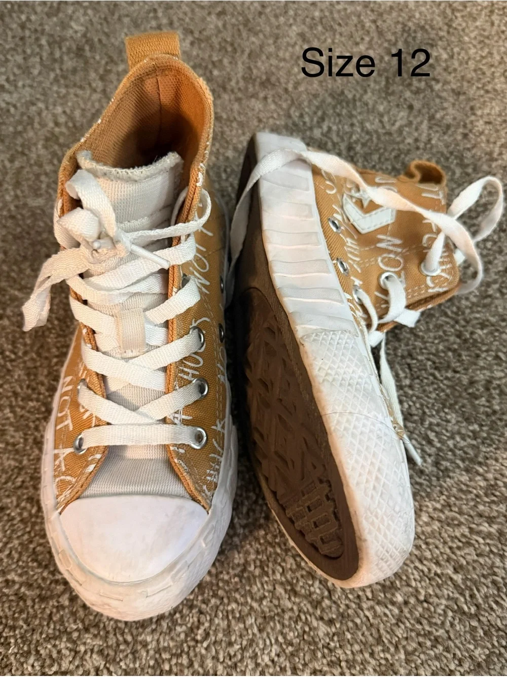 Mustard Yellow High Top CONVERSE Sneakers SZ 12